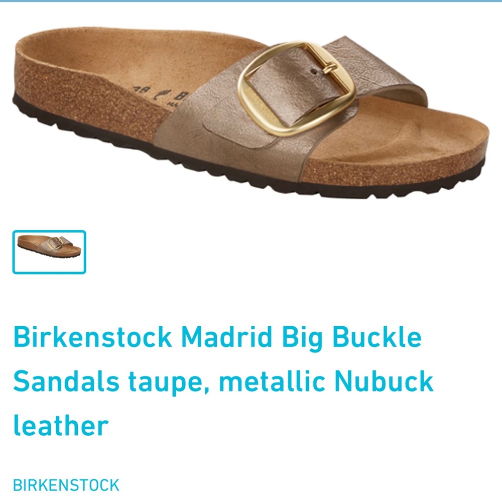 Birkenstock Madrid Big Buckle Sandals taupe, metallic Nubuck leather